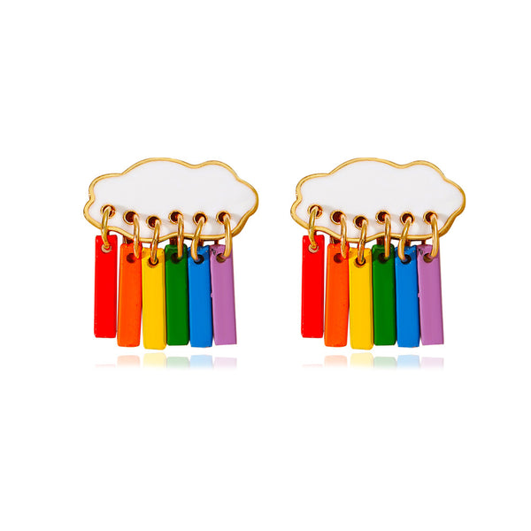 Golden Rainbow Drizzle Earrings